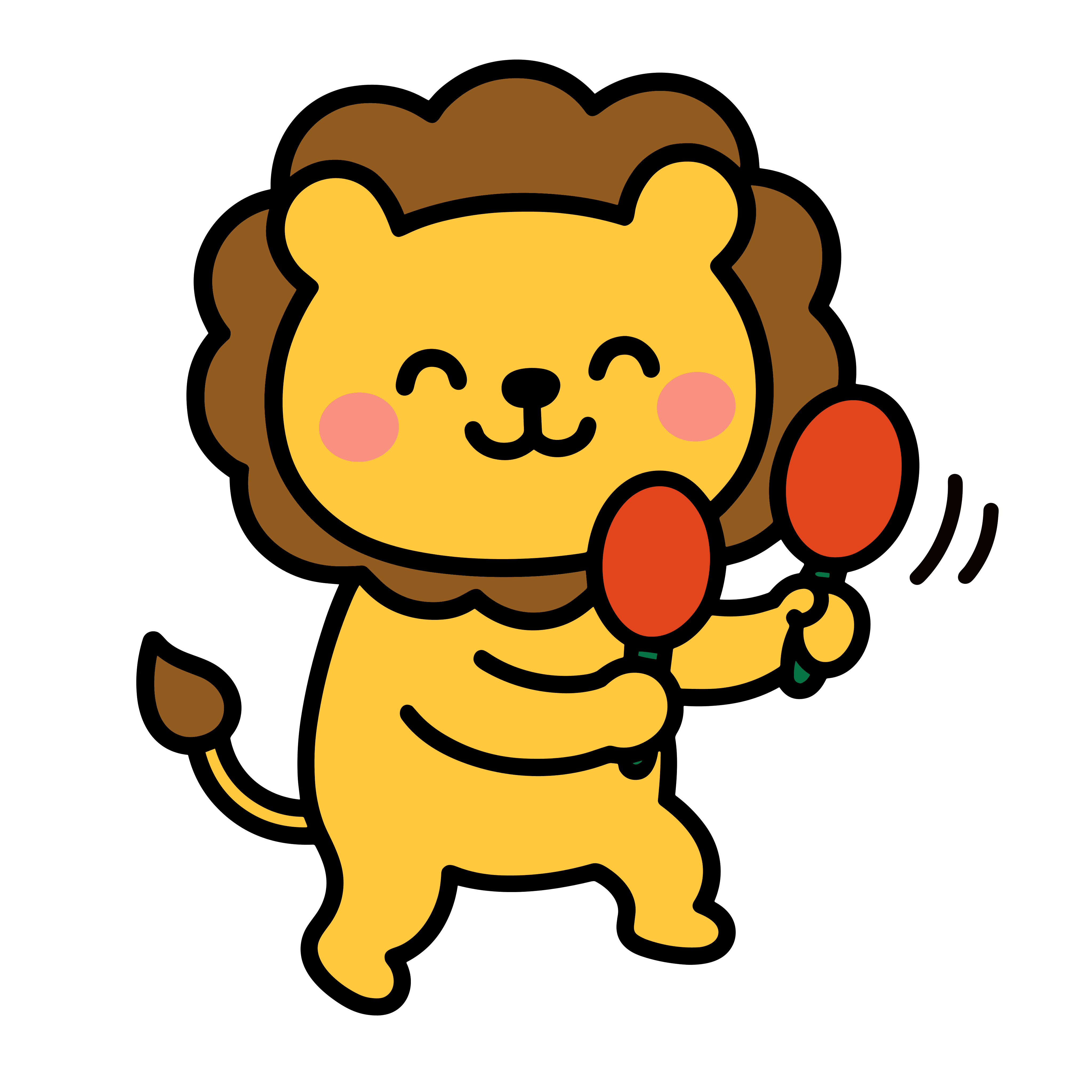 かわいいライオンのイラスト。簡単で無料のフリー素材。アイコンやダウンロード用途におすすめです。