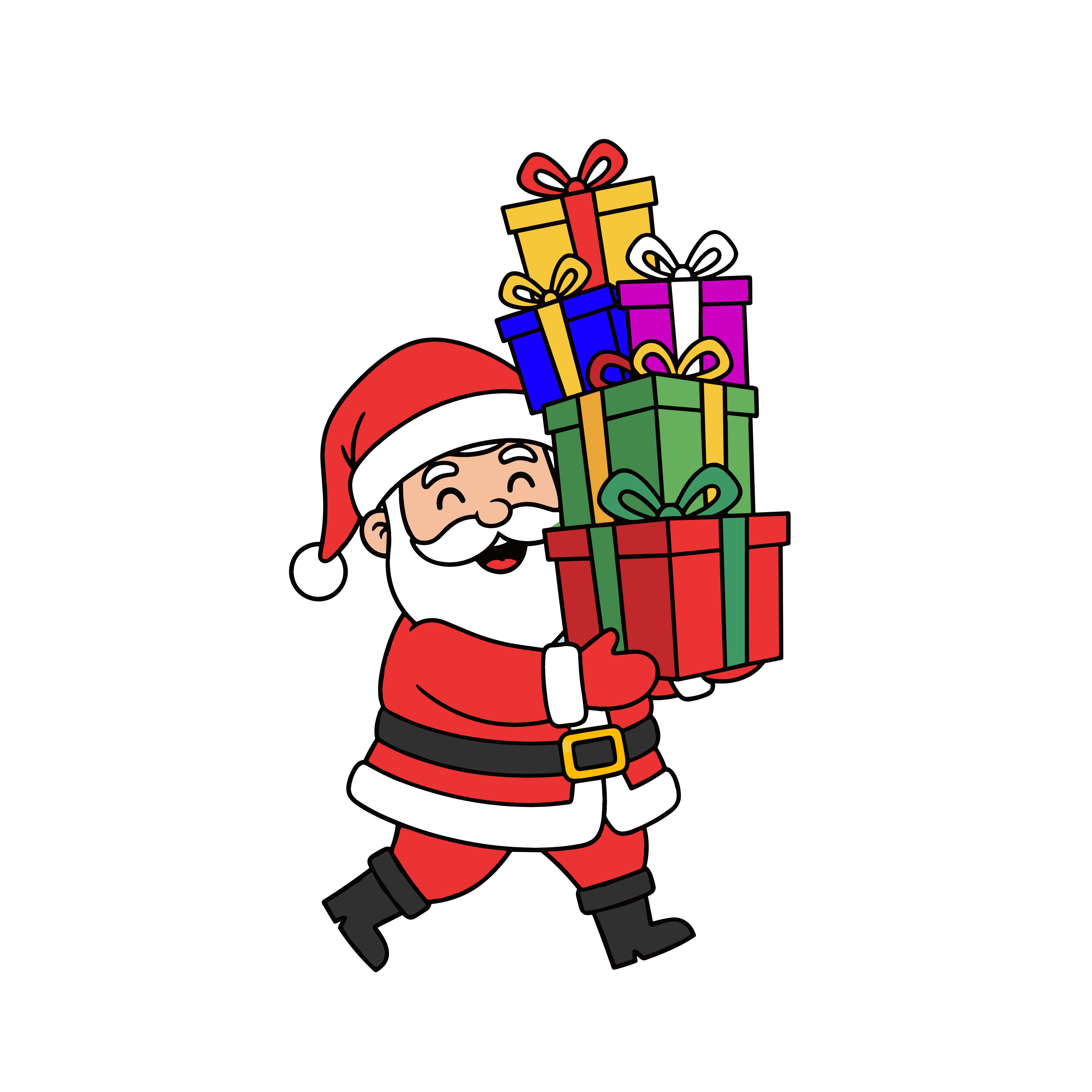 かわいいサンタクロースのイラスト。簡単で無料のフリー素材。アイコンやダウンロード用途におすすめです。
