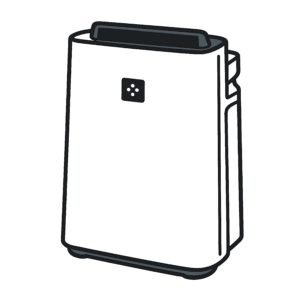 かわいい空気清浄機のイラスト素材。簡単・無料でダウンロードできるアイコンタイプのフリー素材です。