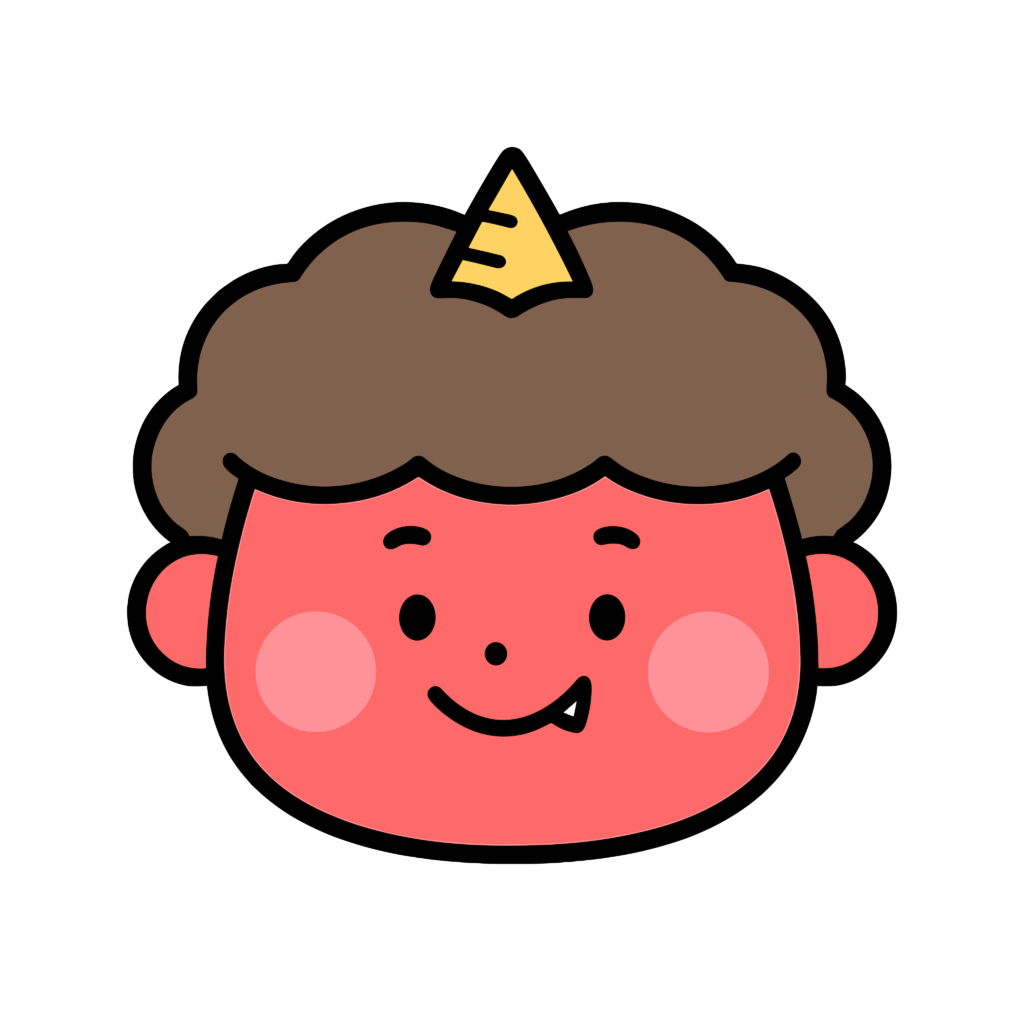 かわいい赤鬼の顔の節分イラスト素材。簡単・無料でダウンロードできるアイコンタイプのフリー素材です。