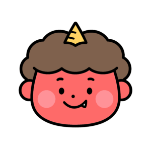 かわいい赤鬼の顔の節分イラスト素材。簡単・無料でダウンロードできるアイコンタイプのフリー素材です。