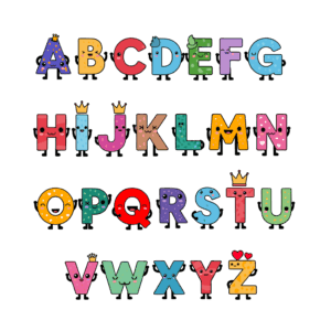 かわいいアルファベットキャラクターのイラスト素材。簡単・無料でダウンロードできるアイコンタイプのフリー素材です。