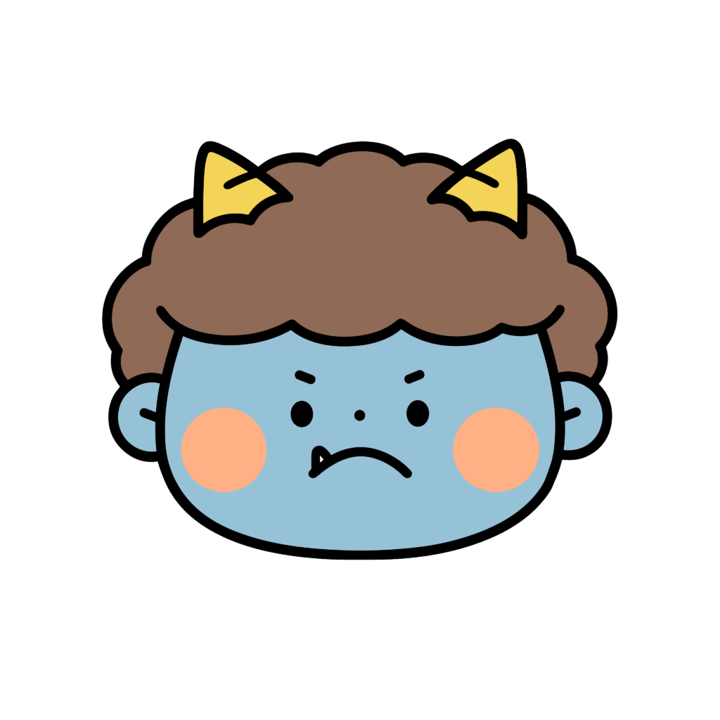 かわいい青鬼の顔の節分イラスト素材。簡単・無料でダウンロードできるアイコンタイプのフリー素材です。