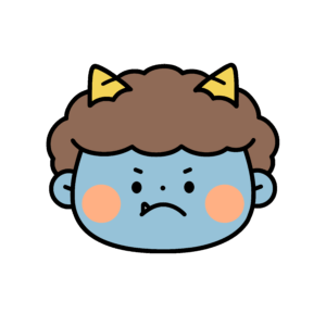 かわいい青鬼の顔の節分イラスト素材。簡単・無料でダウンロードできるアイコンタイプのフリー素材です。