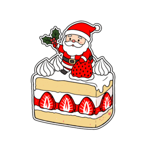 かわいいクリスマスケーキのイラスト素材。簡単・無料でダウンロードできるアイコンタイプのフリー素材です。