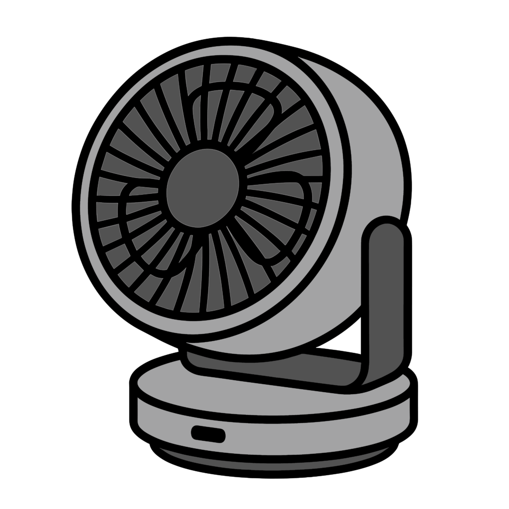 かわいいサーキュレーターのイラスト素材。簡単・無料でダウンロードできるアイコンタイプのフリー素材です。