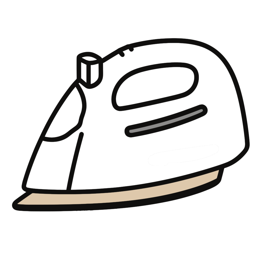 かわいいコードレスアイロンのイラスト素材。簡単・無料でダウンロードできるアイコンタイプのフリー素材です。