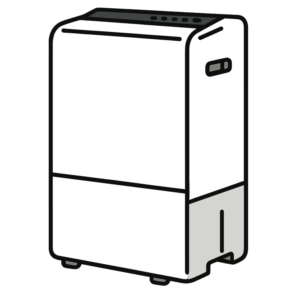 かわいい除湿機のイラスト素材。簡単・無料でダウンロードできるアイコンタイプのフリー素材です。