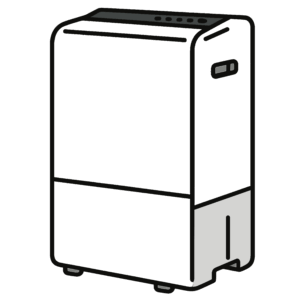 かわいい除湿機のイラスト素材。簡単・無料でダウンロードできるアイコンタイプのフリー素材です。