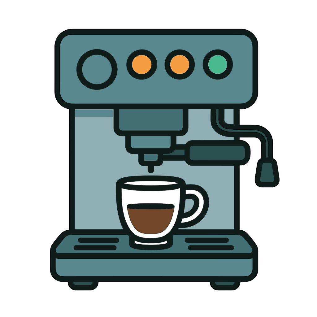 かわいいエスプレッソマシンのイラスト｜簡単・無料で使えるフリー素材・アイコン