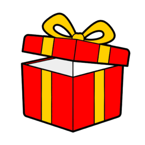 かわいいプレゼントボックスのイラスト素材。簡単・無料でダウンロードできるアイコンタイプのフリー素材です。