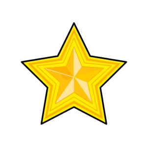 かわいい金の星のイラスト素材。簡単・無料でダウンロードできるアイコンタイプのフリー素材です。