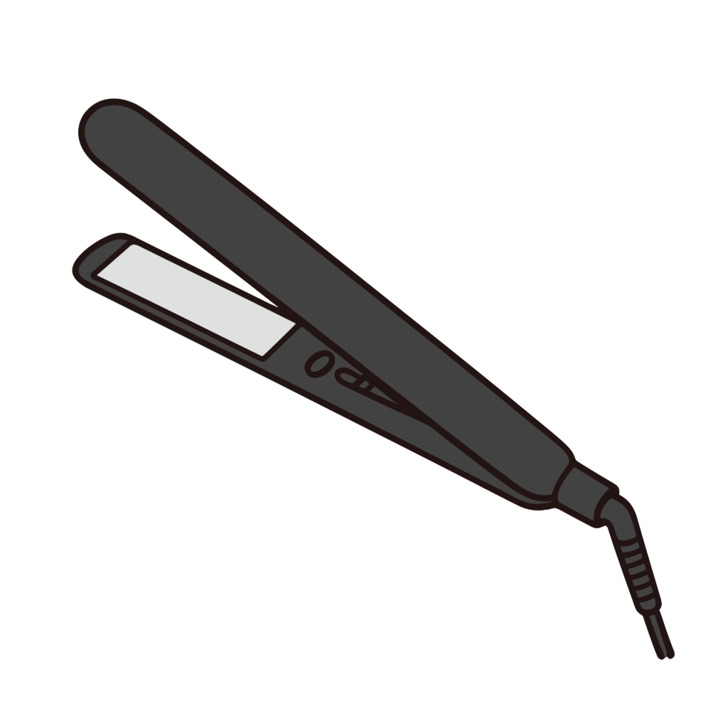 かわいいヘアアイロンのイラスト素材。簡単・無料でダウンロードできるアイコンタイプのフリー素材です。
