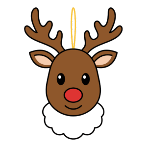 かわいつるし飾りトナカイのイラスト素材。簡単・無料でダウンロードできるアイコンタイプのフリー素材です。