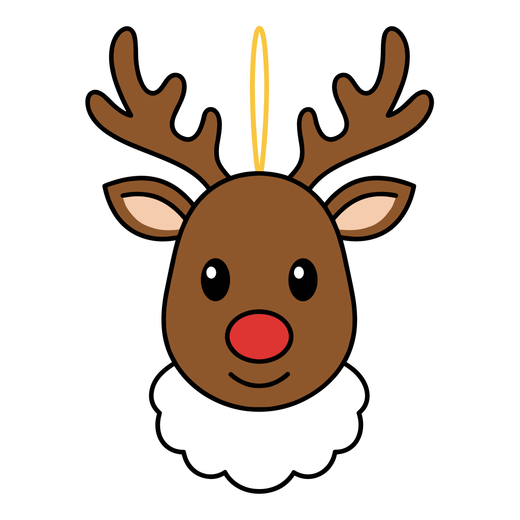 かわいつるし飾りトナカイのイラスト素材。簡単・無料でダウンロードできるアイコンタイプのフリー素材です。