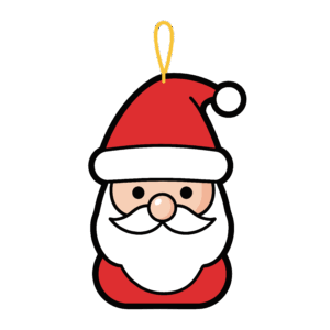 かわいつるし飾りサンタのイラスト素材。簡単・無料でダウンロードできるアイコンタイプのフリー素材です。