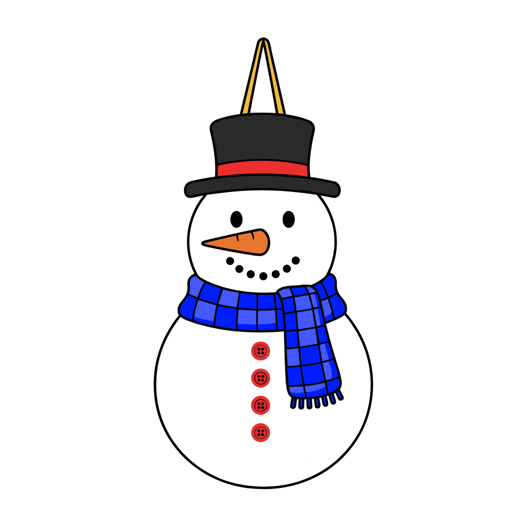 かわいつるし飾り雪だるまのイラスト素材。簡単・無料でダウンロードできるアイコンタイプのフリー素材です。