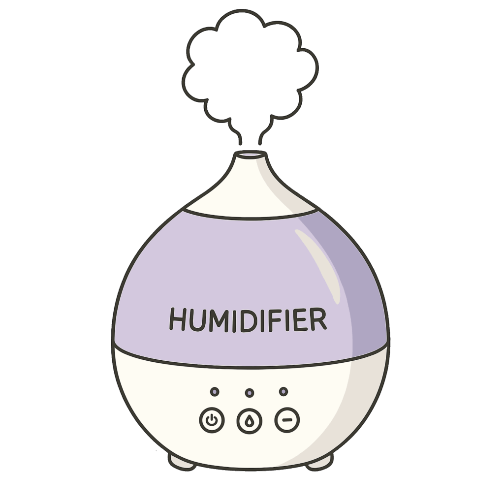 かわいい加湿器のイラスト。簡単で無料の背景透過素材。ダウンロードしてアイコンにも使えます。