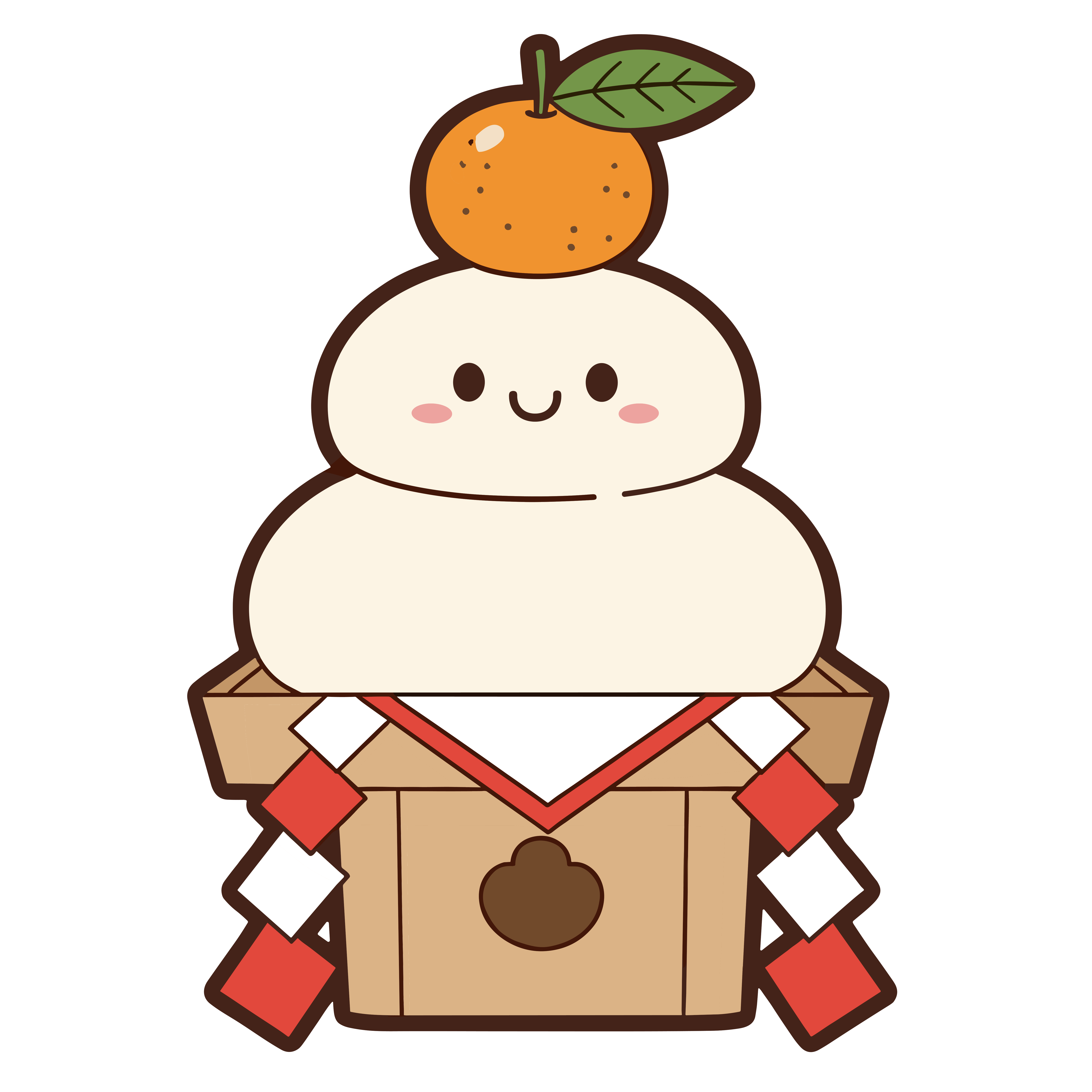 かわいい鏡餅のイラスト。簡単で無料のフリー素材。アイコンやダウンロード用途におすすめです。