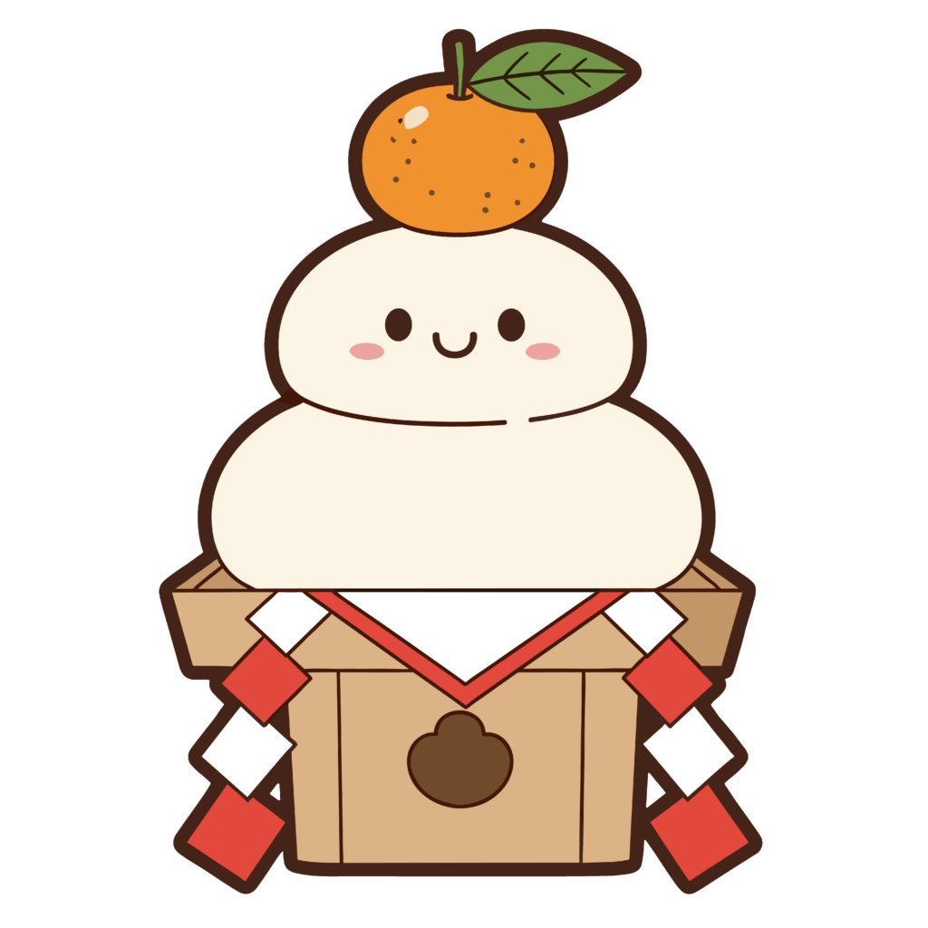 かわいい鏡餅のイラスト素材。簡単・無料でダウンロードできるアイコンタイプのフリー素材です。