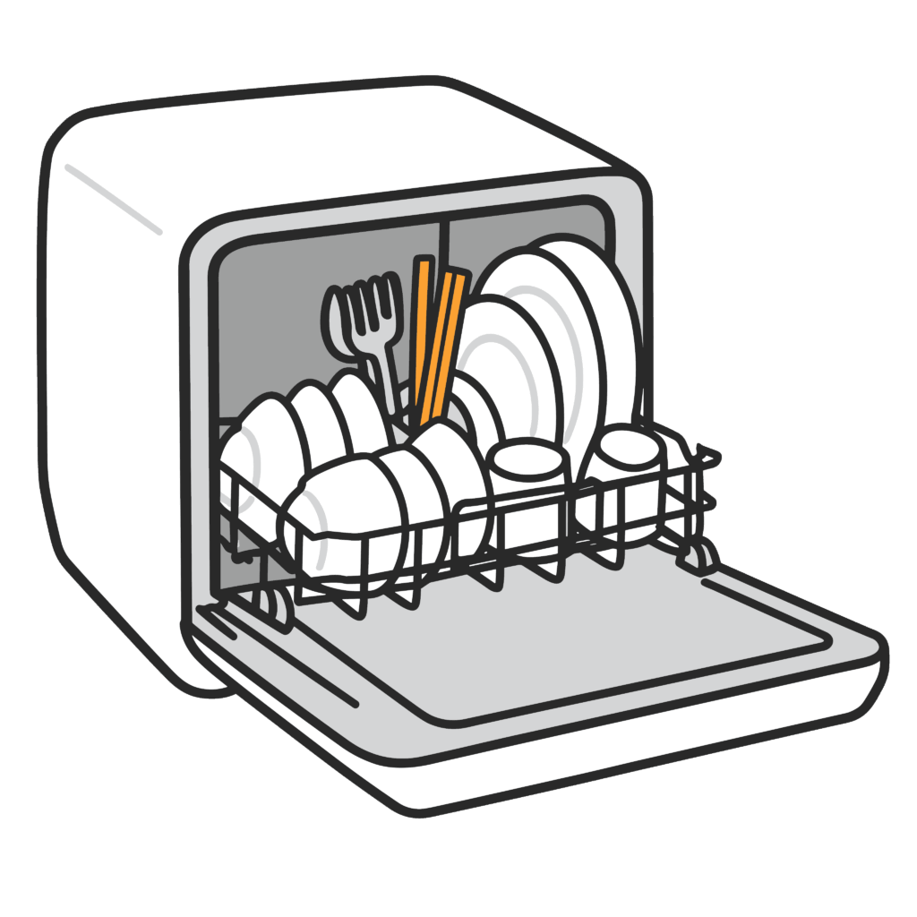 かわいい食洗機のイラスト素材。簡単・無料でダウンロードできるアイコンタイプのフリー素材です。