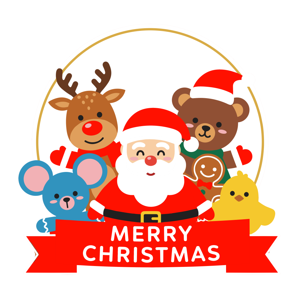 かわいいクリスマスキャラクターのイラスト素材。簡単・無料でダウンロードできるアイコンタイプのフリー素材です。