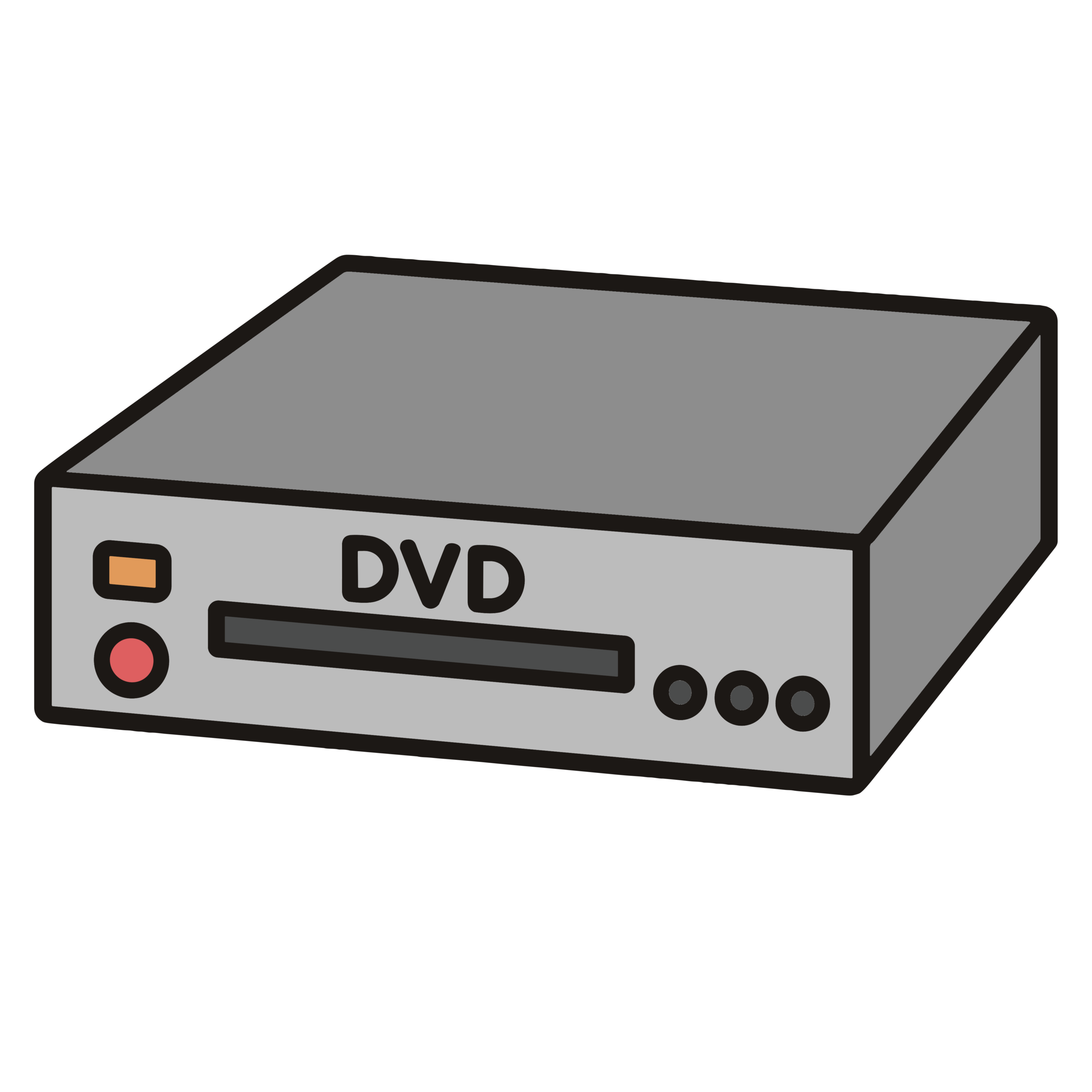 かわいいDVDプレーヤーのイラスト素材。簡単・無料でダウンロードできるアイコンタイプのフリー素材です。