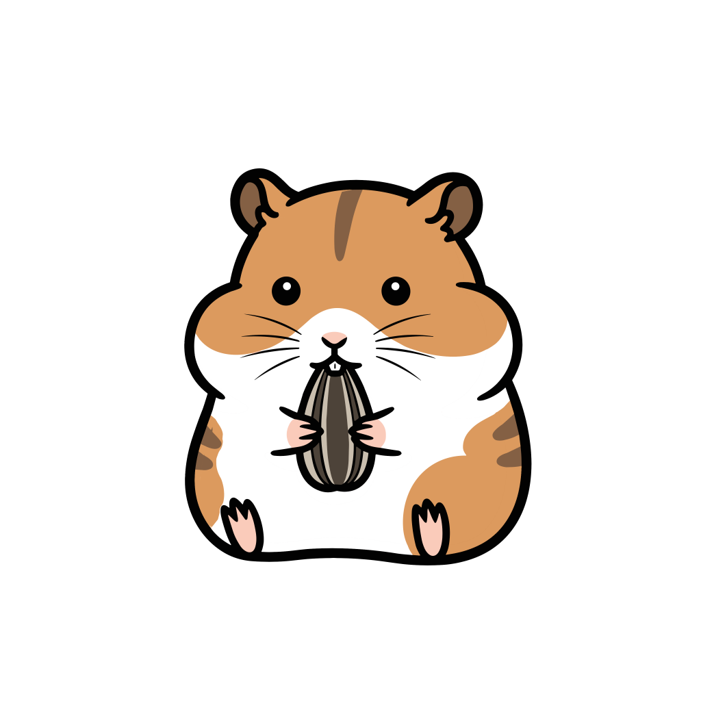 かわいいハムスターのイラスト素材。簡単・無料でダウンロードできるアイコンタイプのフリー素材です。