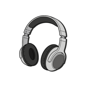 かわいいヘッドホンのイラスト素材。簡単・無料でダウンロードできるアイコンタイプのフリー素材です。