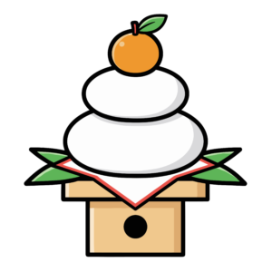 かわいい鏡もちのイラスト素材。簡単・無料でダウンロードできるアイコンタイプのフリー素材です。