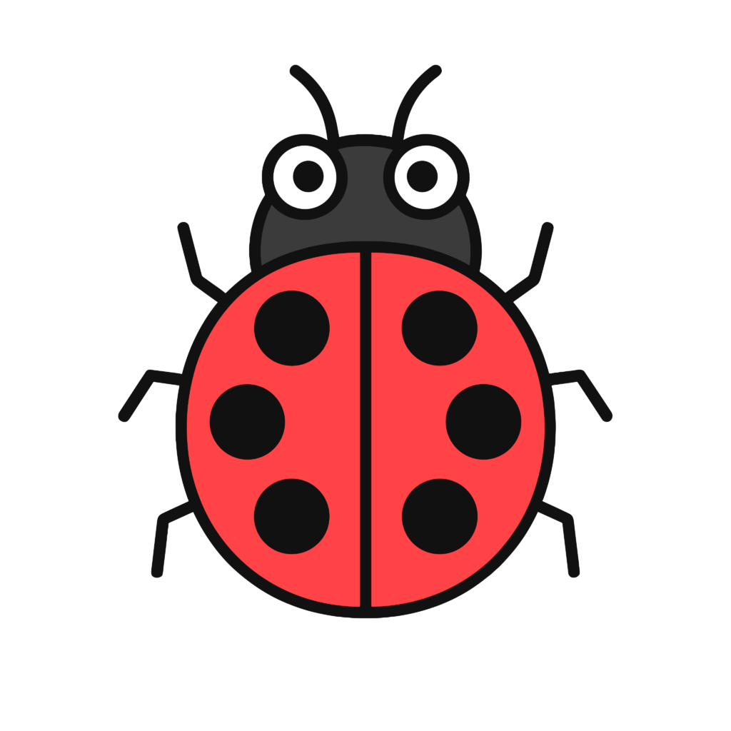 かわいいテントウムシのイラスト素材。簡単・無料でダウンロードできるアイコンタイプのフリー素材です。