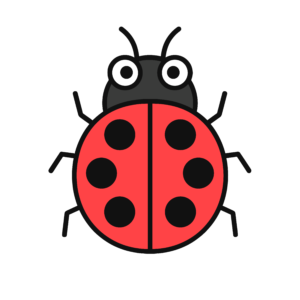 かわいいテントウムシのイラスト素材。簡単・無料でダウンロードできるアイコンタイプのフリー素材です。