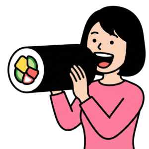 お知らせをする女性のイラスト素材。簡単・無料でダウンロードできる告知向けフリー素材です。