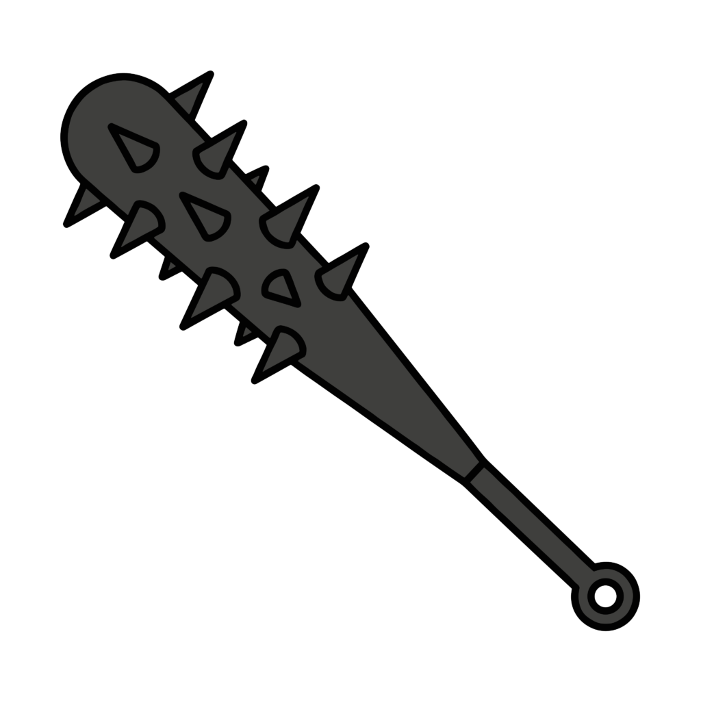 節分の鬼が持つ金棒のイラスト。豆まき行事に使えるシンプルなフリー素材