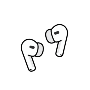 ワイヤレスイヤホンのイラスト素材。簡単・無料でダウンロードできるアイコンタイプのフリー素材です。