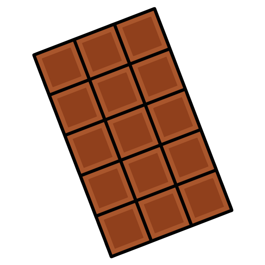バレンタインに使いやすい、かわいい板チョコのイラスト。シンプルなチョコレート素材です。