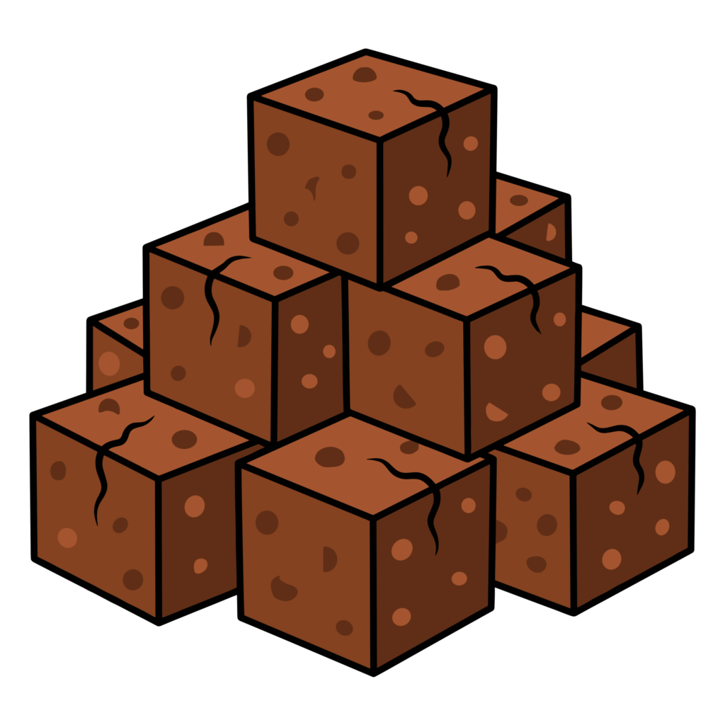 キューブ型のチョコレートが積み重なった、バレンタイン向けのかわいいイラスト素材です。