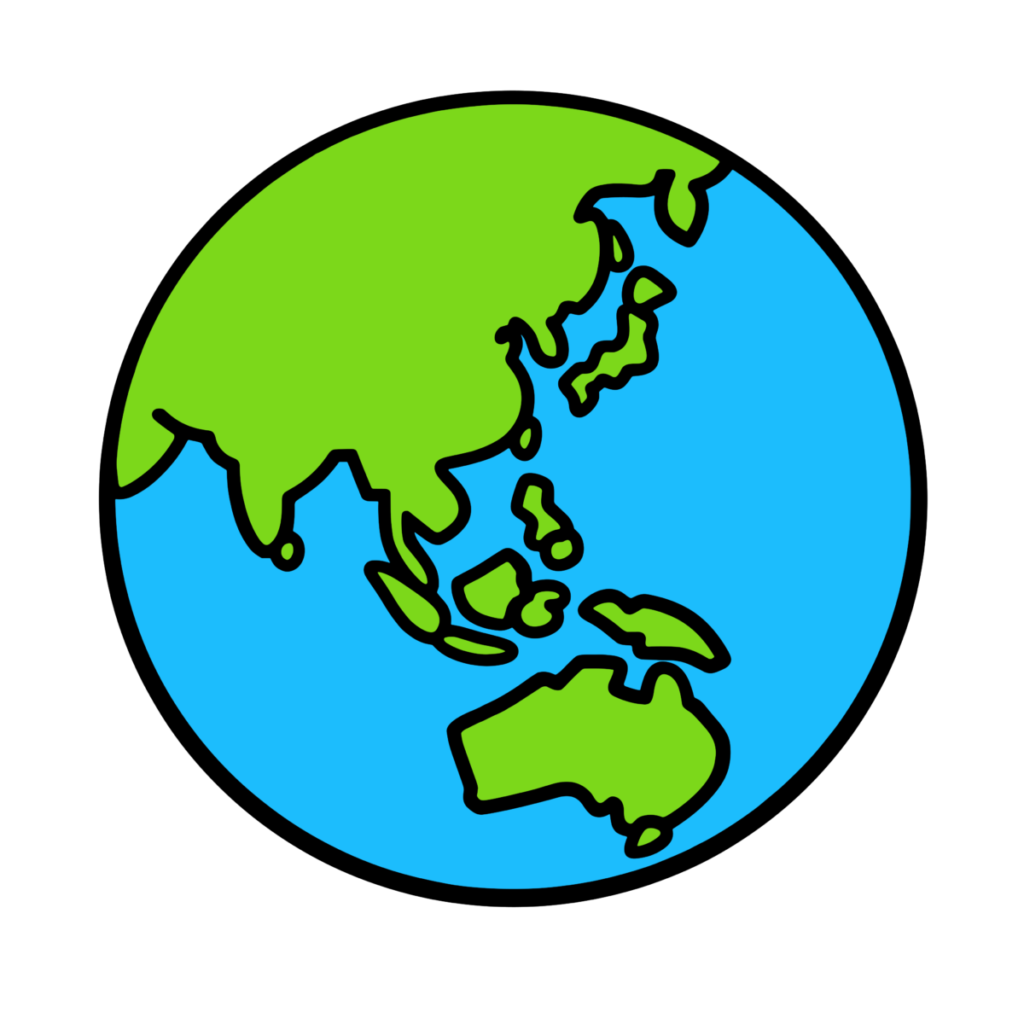 青と緑で描いたのかわいいイラスト。簡単に使える背景透過PNGの無料フリー素材です。