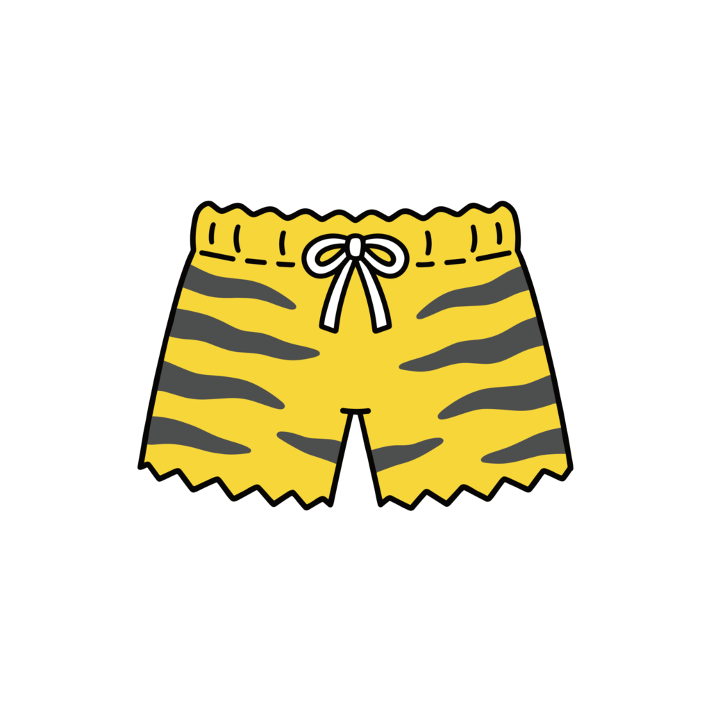 虎柄の鬼のパンツをかわいく描いた節分向けイラスト素材