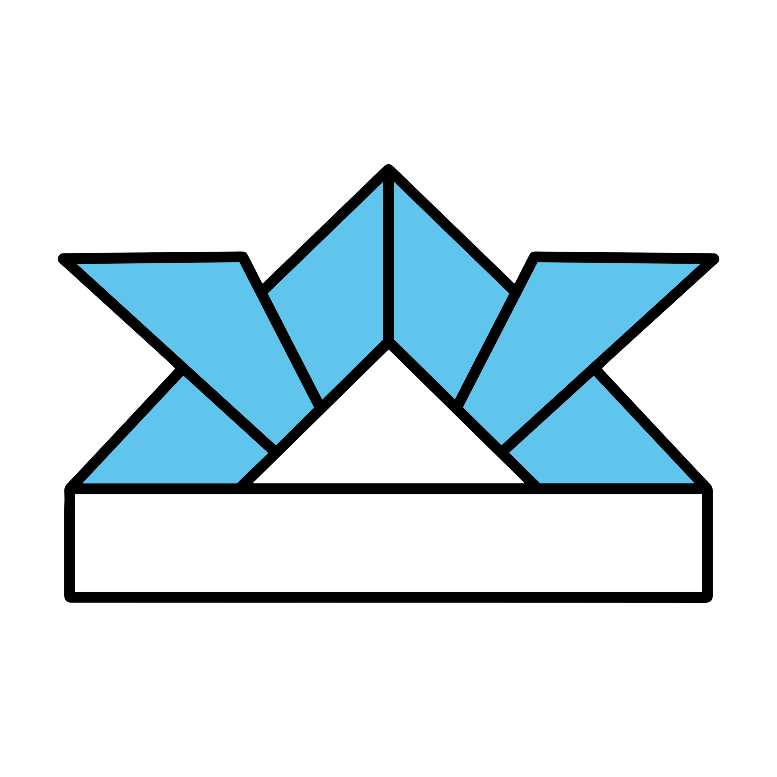 青色の折り紙で作ったかぶとのシンプルなイラスト。端午の節句やこどもの日に使いやすいフリー素材です。