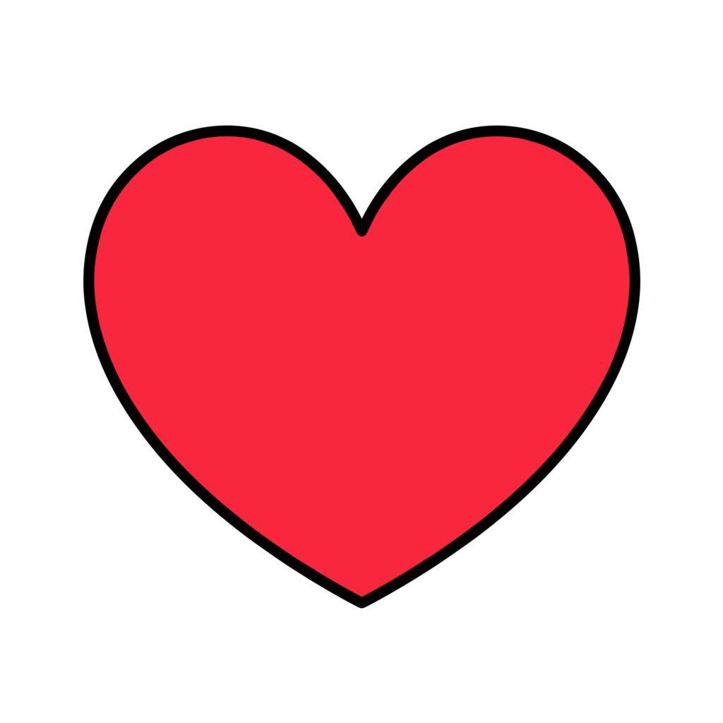 バレンタインに使いやすい、シンプルでかわいい赤いハートのイラスト素材です。