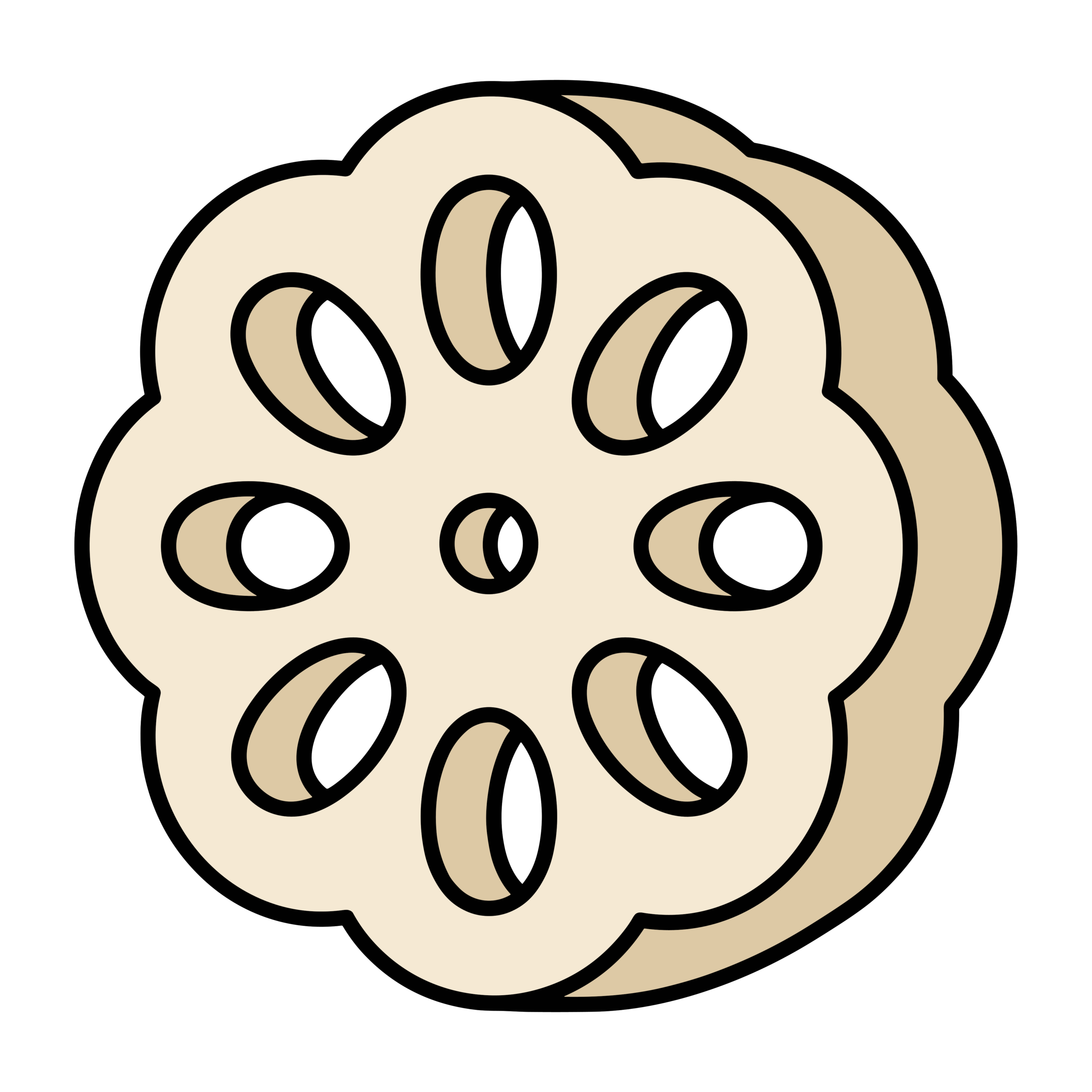 輪切りにしたれんこんのかわいいイラスト。おせち料理として使いやすい和風フリー素材です。