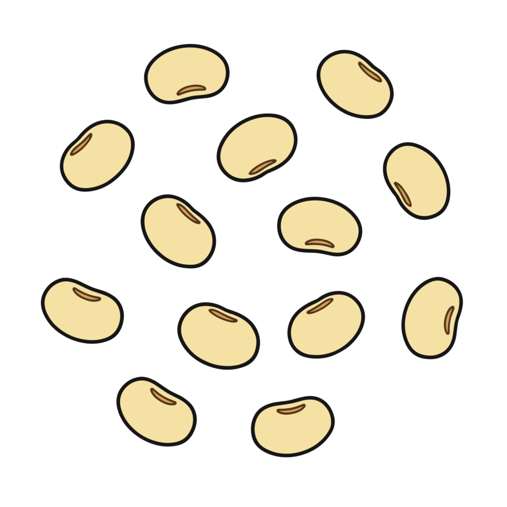 節分の豆まきに使う大豆を描いたかわいいイラスト素材