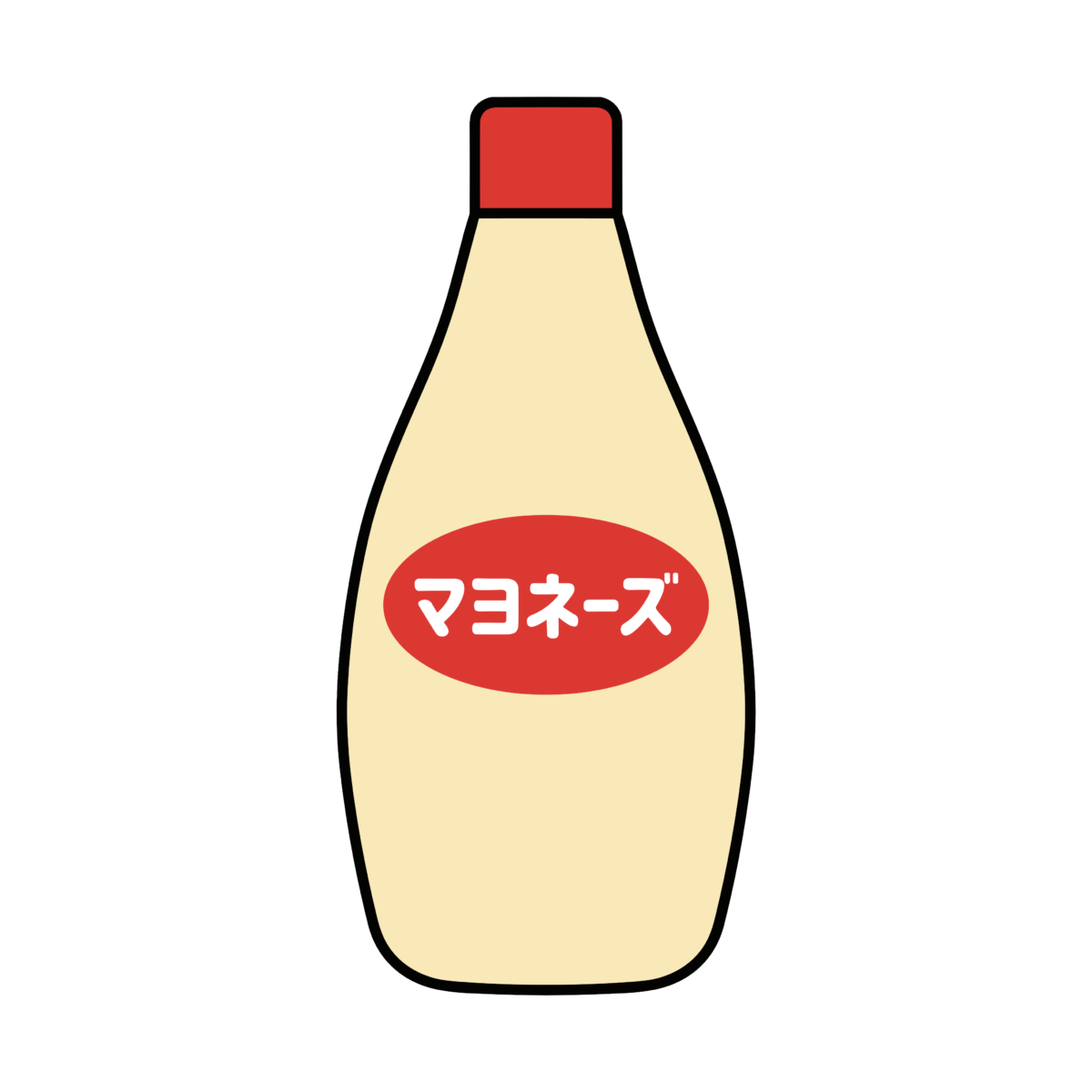 マヨネーズのボトルを描いたかわいいシンプルな調味料イラスト