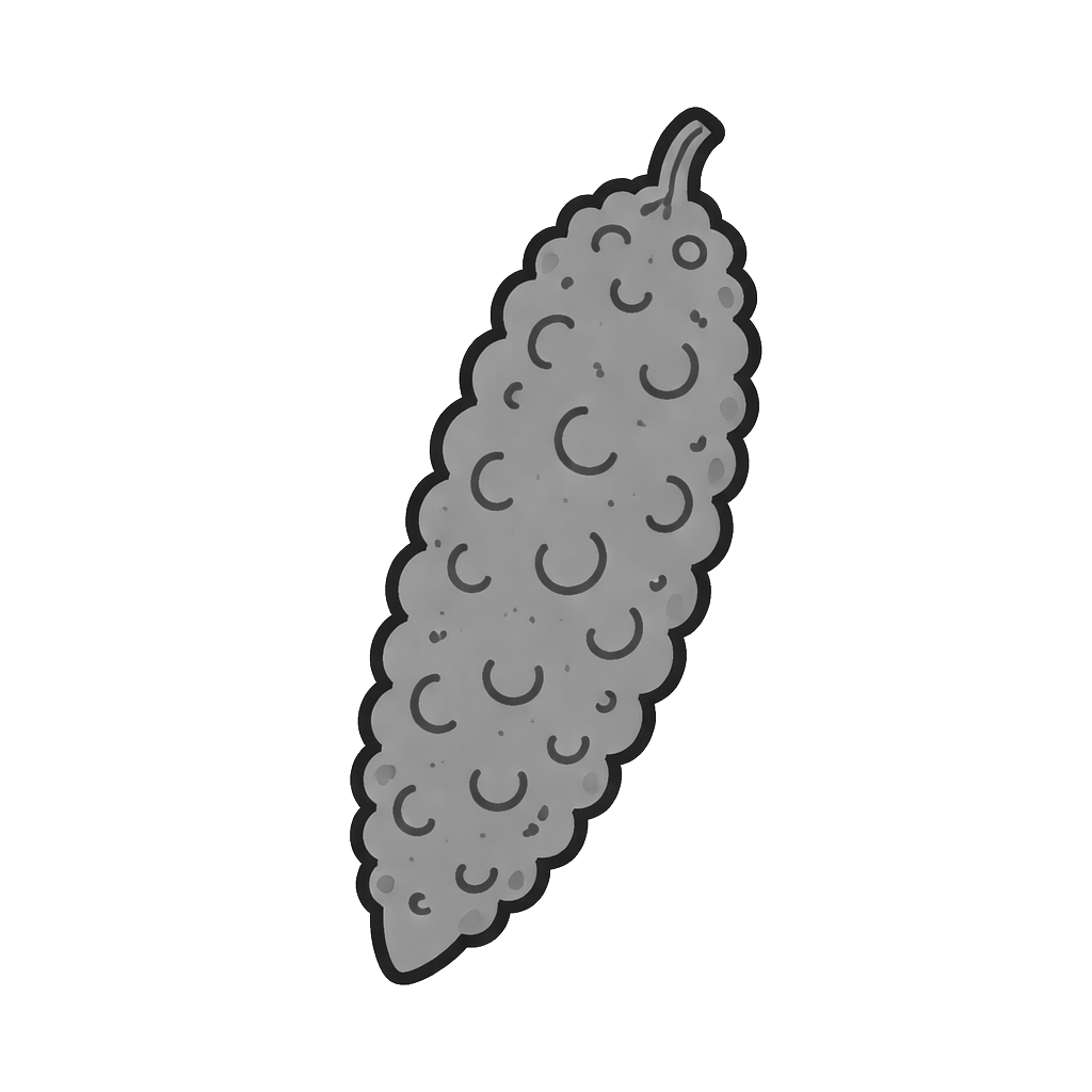 ゴーヤのイラスト（モノクロ）