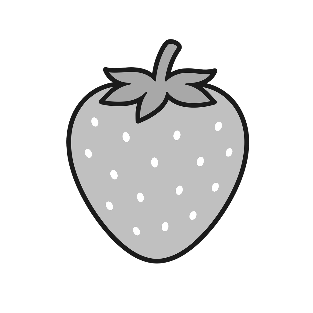 いちごのイラスト（モノクロ）