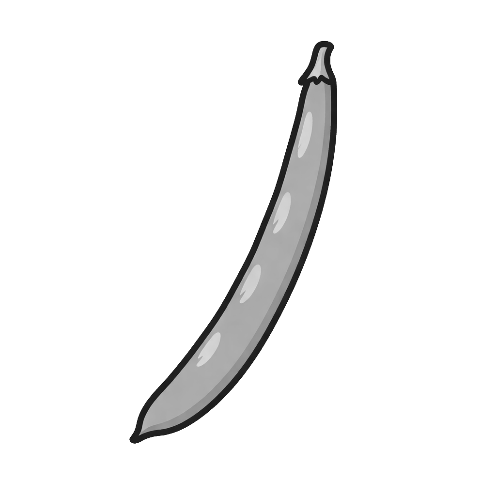 さやいんげんのイラスト(モノクロ)