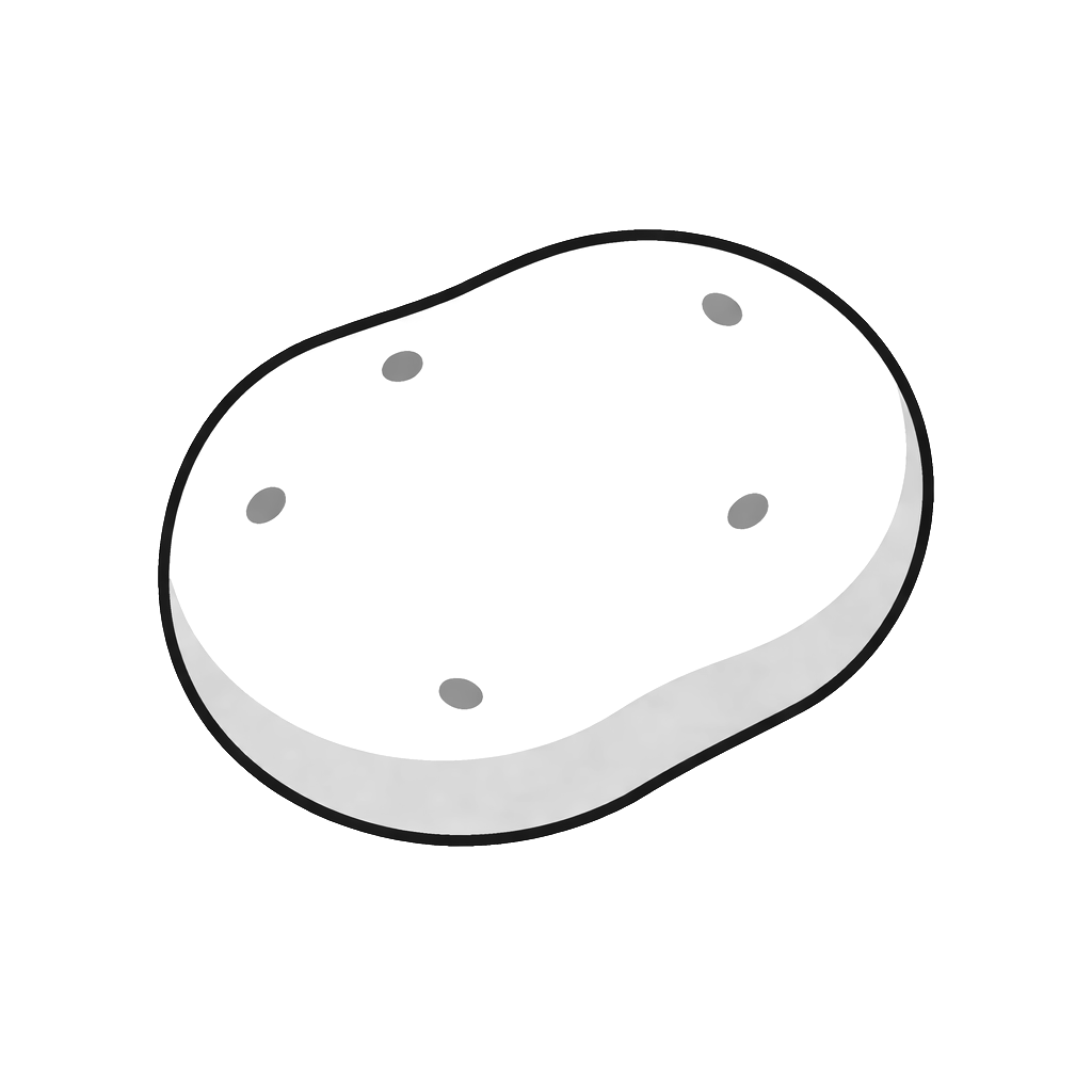 じゃがいものイラスト（モノクロ）