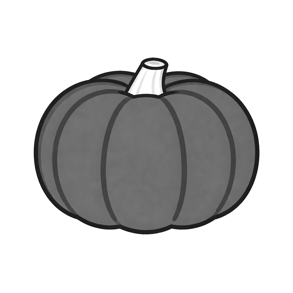 かぼちゃのイラスト(モノクロ)