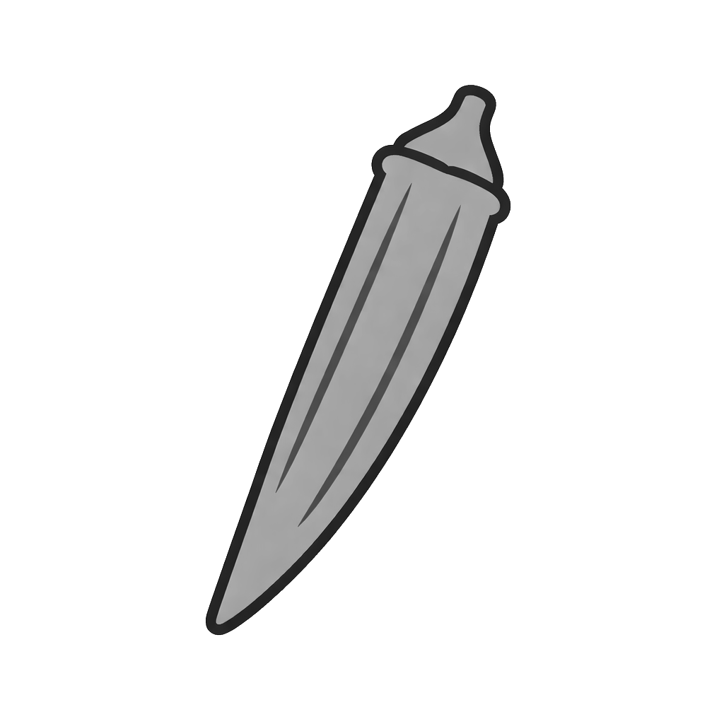オクラのイラスト(モノクロ)